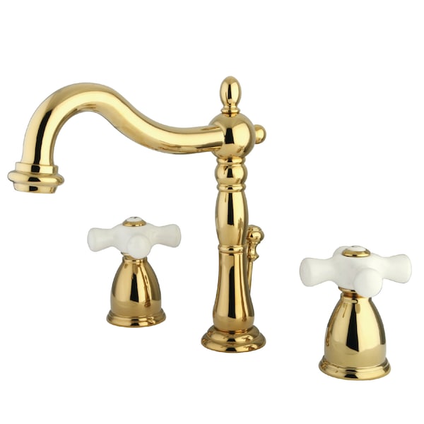 8" Widespread Bathroom Faucet, Polished Brass